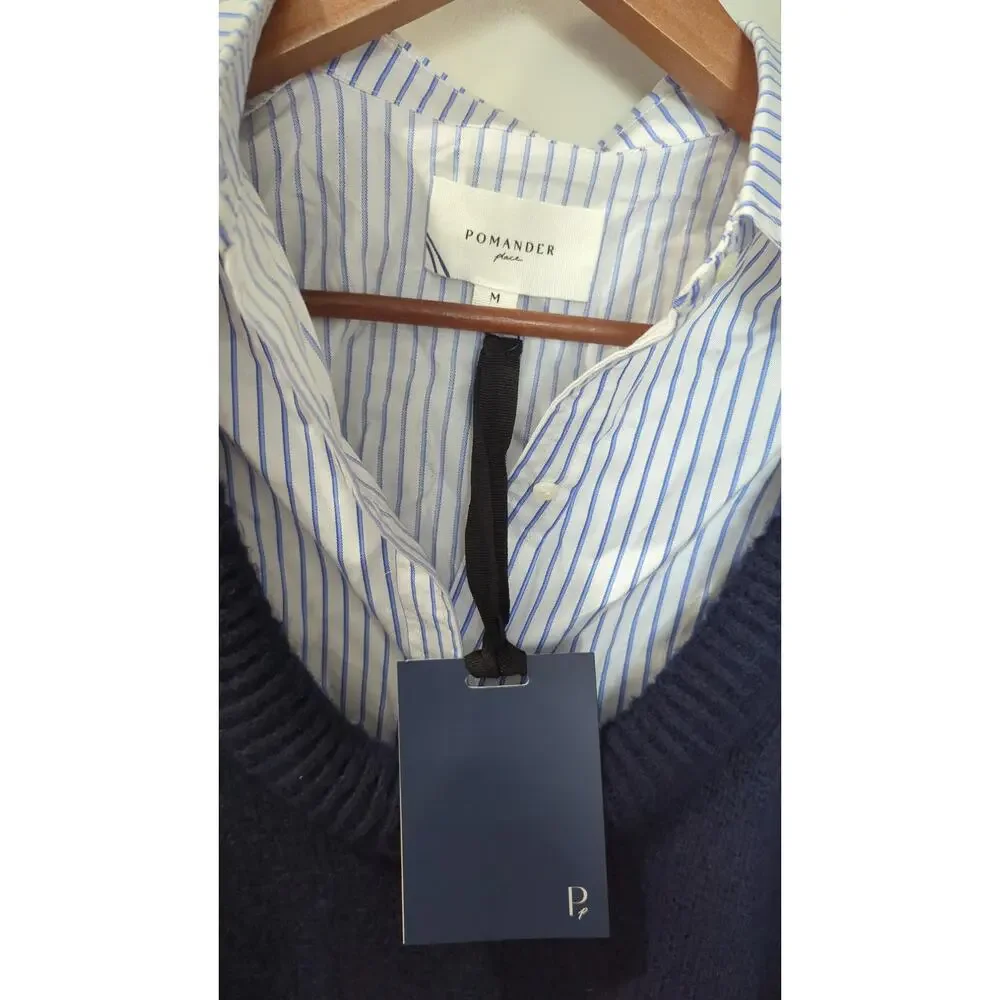 Pomander Place Tuckernuck Navy Removable Collar Dickey Sweater NWT - Picture 4 of 5
